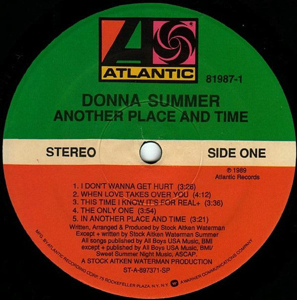 Donna Summer : Another Place And Time (LP, Album, Spe)
