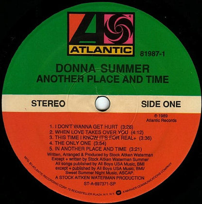 Donna Summer : Another Place And Time (LP, Album, Spe)