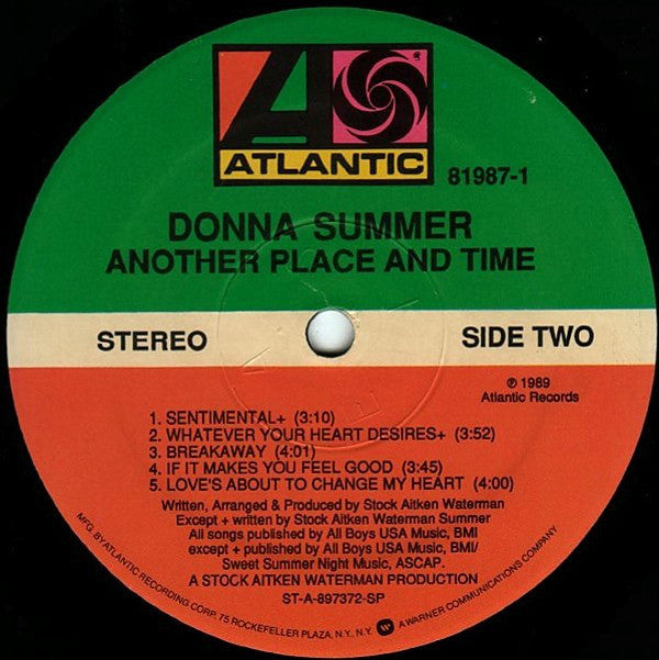 Donna Summer : Another Place And Time (LP, Album, Spe)