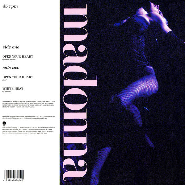 Madonna : Open Your Heart/White Heat (12", Maxi)