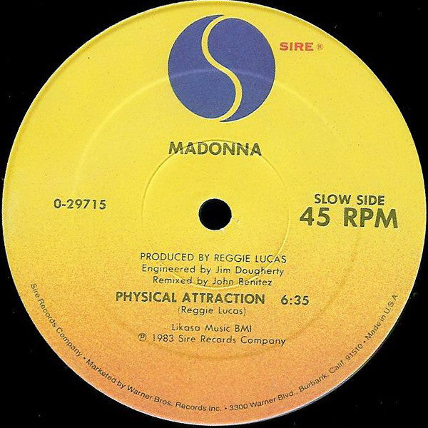 Madonna : Burning Up / Physical Attraction (12", Maxi, Spe)