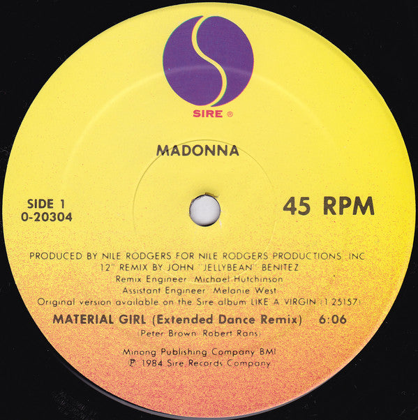 Madonna : Material Girl (12", Maxi)
