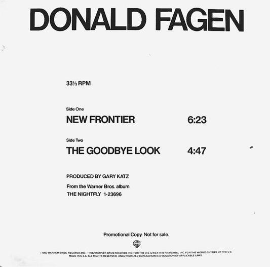 Donald Fagen : New Frontier / The Goodbye Look (12", Promo, All)