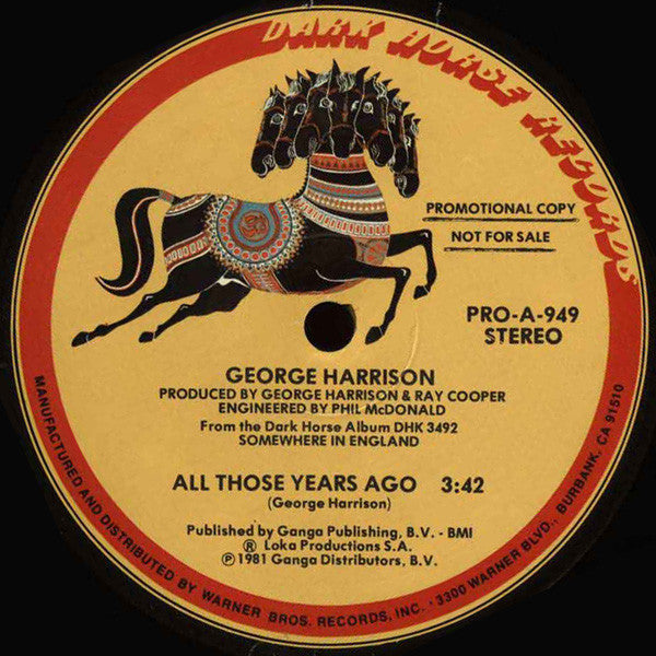 George Harrison : All Those Years Ago (12", Promo, All)