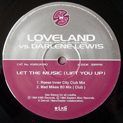 Loveland Featuring Rachel McFarlane Vs. Darlene Lewis : Let The Music (Lift You Up) (12", Single)