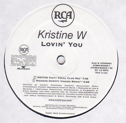 Kristine W : Lovin' You (2x12")