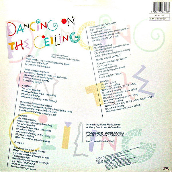 Lionel Richie : Dancing On The Ceiling (12", Maxi, Unb)