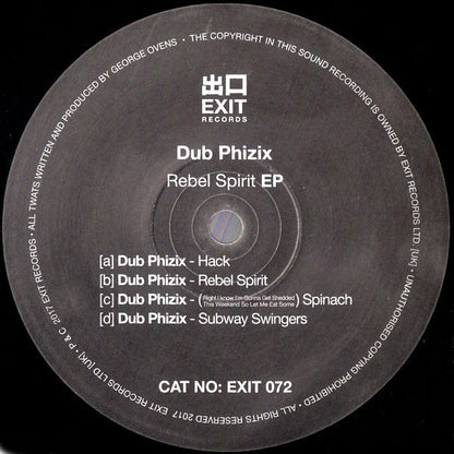 Dub Phizix : Rebel Spirit EP (12", EP)