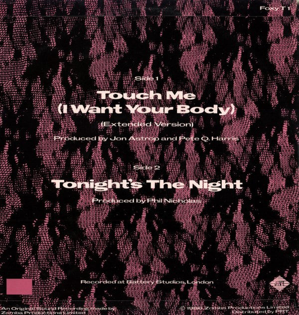 Samantha Fox : Touch Me (I Want Your Body) (12", Single)