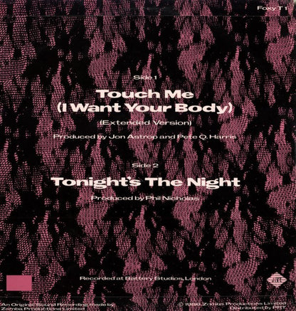 Samantha Fox : Touch Me (I Want Your Body) (12", Single)