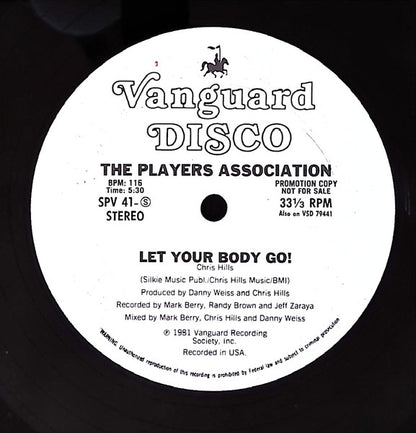 The Players Association : Get On Up Now / Let Your Body Go! (12", Promo)