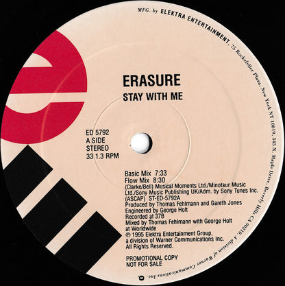 Erasure : Stay With Me (12", Promo)