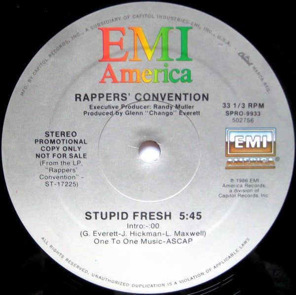 Rappers' Convention : Stupid Fresh (12", Promo)