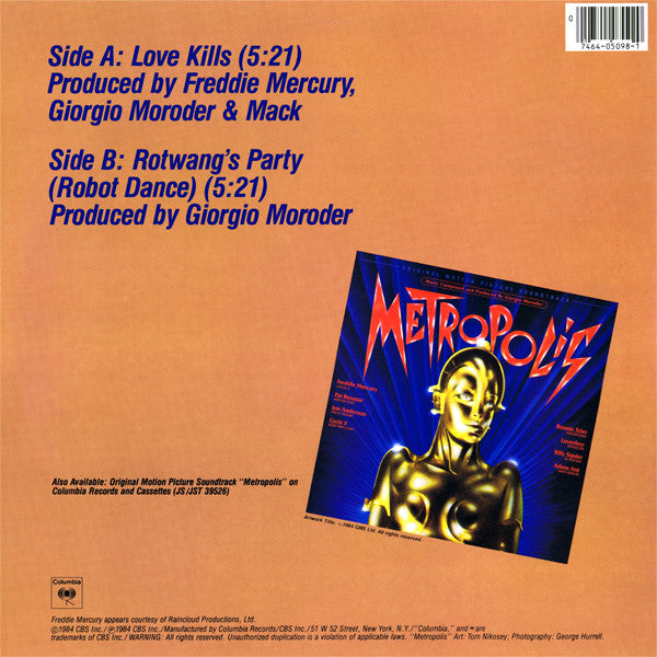 Freddie Mercury : Love Kills (12", Single)