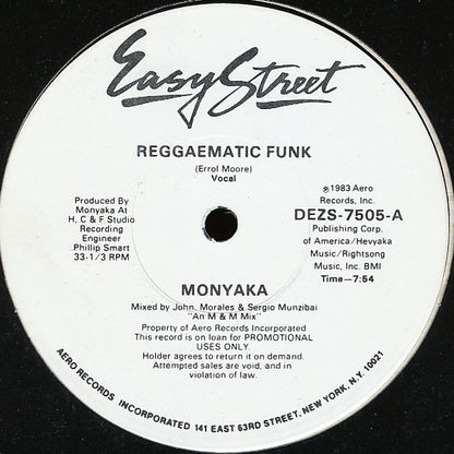 Monyaka : Reggaematic Funk (12", Promo)