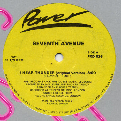 Seventh Avenue : I Hear Thunder (12")