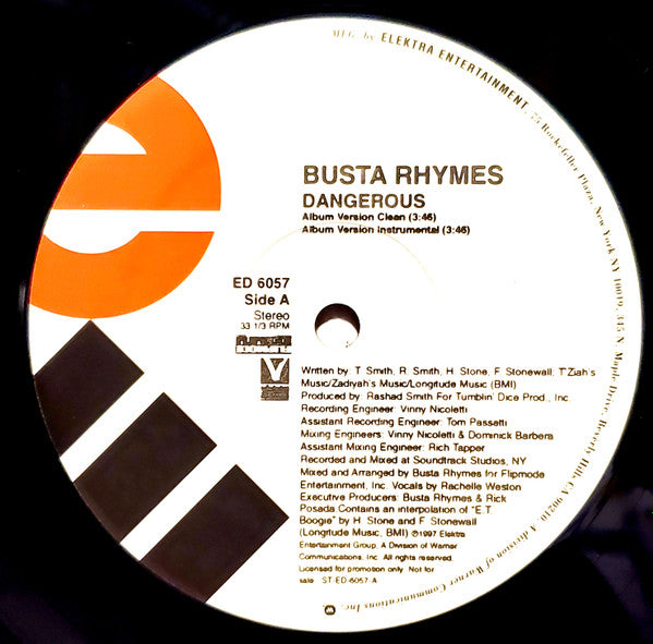 Busta Rhymes : Dangerous (12", Promo)