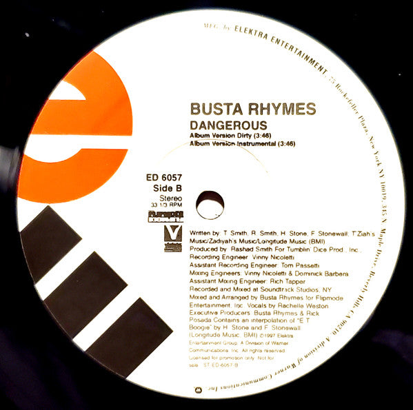 Busta Rhymes : Dangerous (12", Promo)