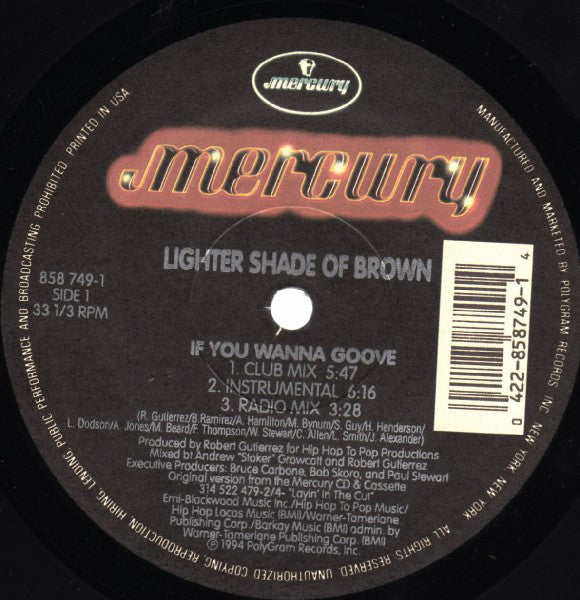 Lighter Shade Of Brown : If You Wanna Groove (12", Single)