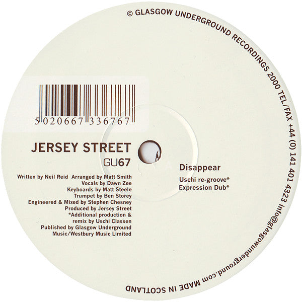 Jersey Street : Disappear (12")
