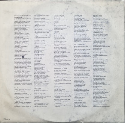 Eddie Money : Can't Hold Back (LP, Album, Pit)