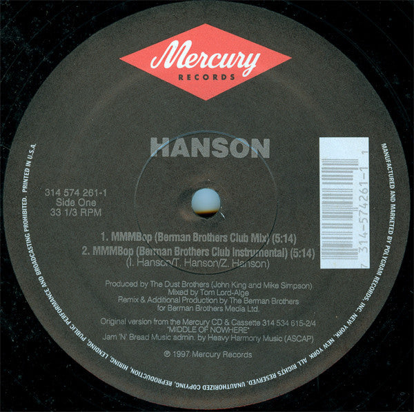 Hanson : Mmm Bop (Remixes) (12")