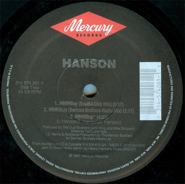 Hanson : Mmm Bop (Remixes) (12")