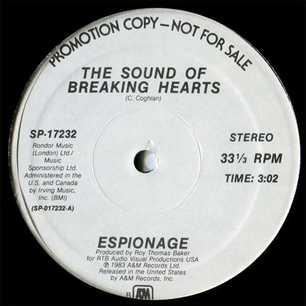 Espionage (4) : The Sound Of Breaking Hearts (12", Promo)