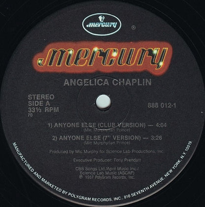 Angelica Chaplin : Anyone Else (12", Single, RCA)
