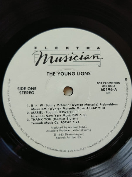 Various : The Young Lions (A Concert Of New Music Played By Seventeen Exceptional Young Musicians - The Kool Jazz Festival June 30, 1982) (2xLP, Album, Promo)
