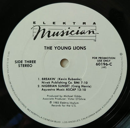 Various : The Young Lions (A Concert Of New Music Played By Seventeen Exceptional Young Musicians - The Kool Jazz Festival June 30, 1982) (2xLP, Album, Promo)