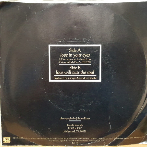 Limahl : Love In Your Eyes (7", Promo, Styrene)
