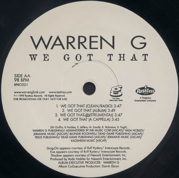 Warren G : I Want It All (Remix) / We Got That (12", Promo)