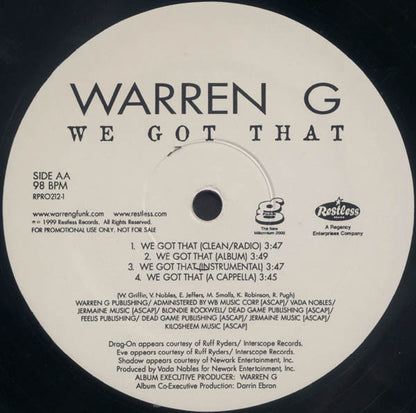 Warren G : I Want It All (Remix) / We Got That (12", Promo)
