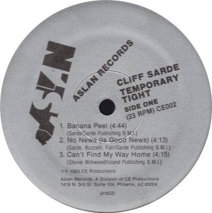 Cliff Sarde : Temporary Tight (12", EP)