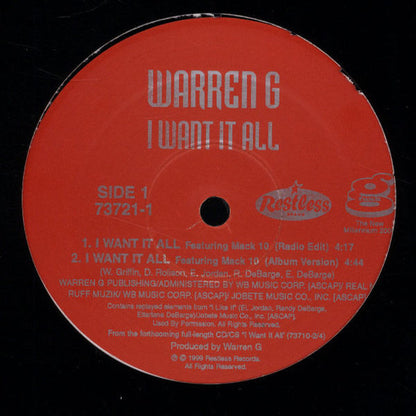 Warren G : I Want It All (12")