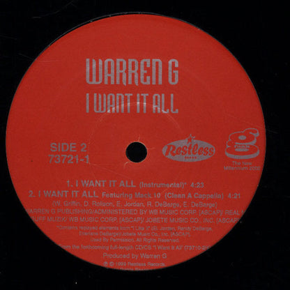 Warren G : I Want It All (12")