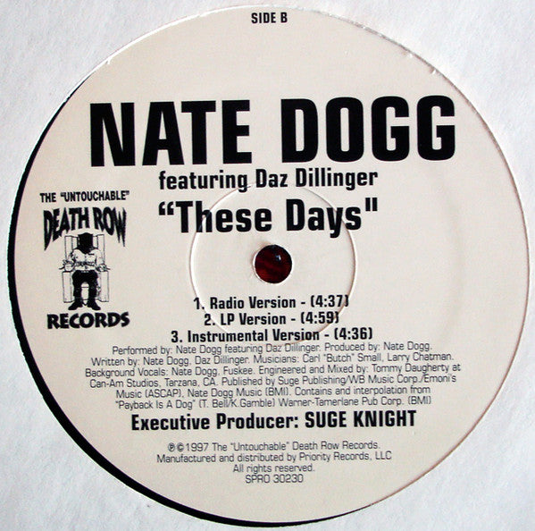 2Pac Featuring Outlawz* / Nate Dogg Featuring Daz Dillinger : Lost Souls / These Days (12", Promo)