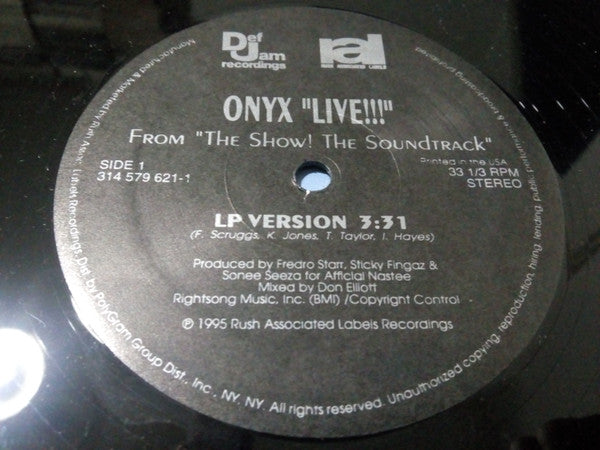 Onyx / Kali Ranks : Live!!! (12")