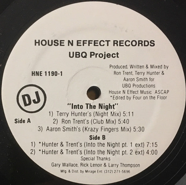 UBQ Project : Into The Night (12", Promo)