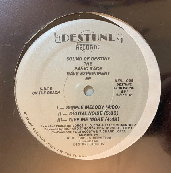 Sound Of Destiny : The Panic Race Rave Experiment EP (12")