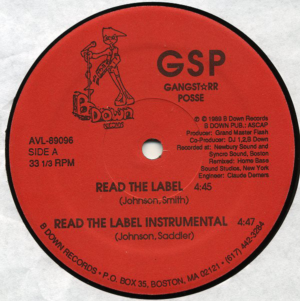 Gangstarr Posse : Read The Label (12")