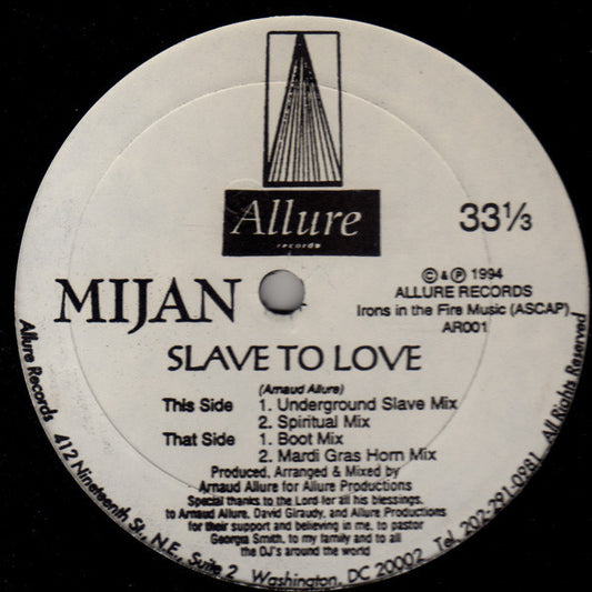 Mijan : Slave To Love (12")