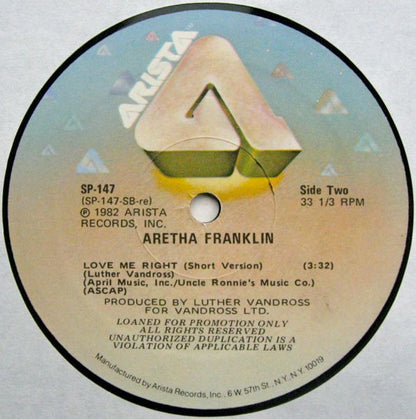 Aretha Franklin : Love Me Right (12", Promo)
