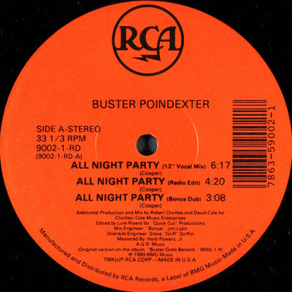 Buster Poindexter : All Night Party (12")
