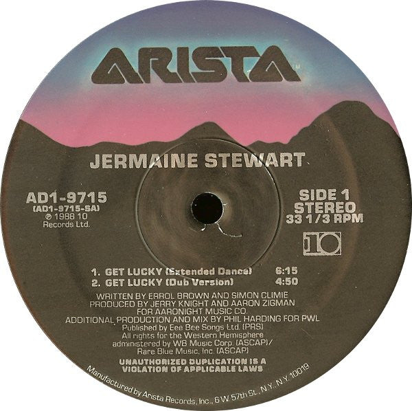 Jermaine Stewart : Get Lucky (12", Single)