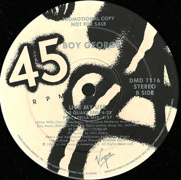Boy George : Live My Life (12", Promo)