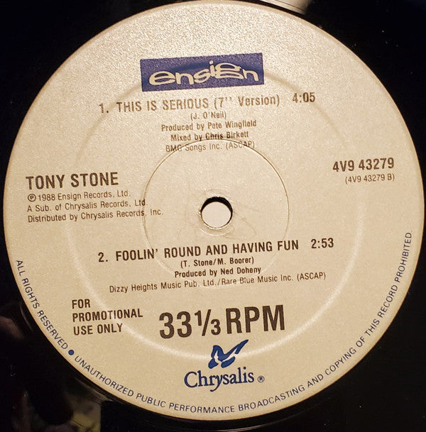 Tony Stone : This Is Serious (12", Promo)