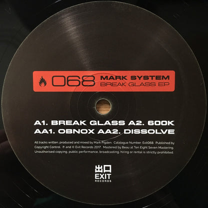 Mark System* : Break Glass EP (12", EP)