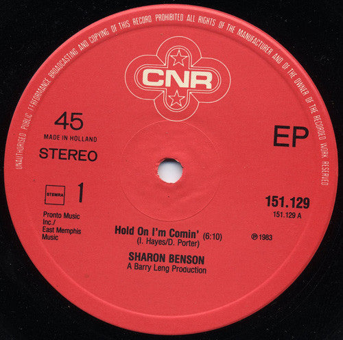 Sharon Benson : Hold On I'm Comin' (12", EP)